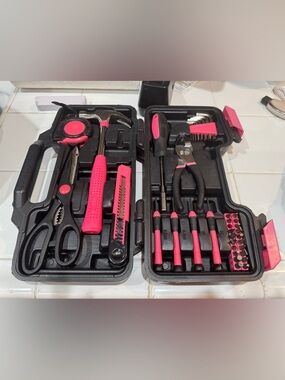 (Used) Pink Household Tool Set - Perfect for Moving & Furniture Assembly